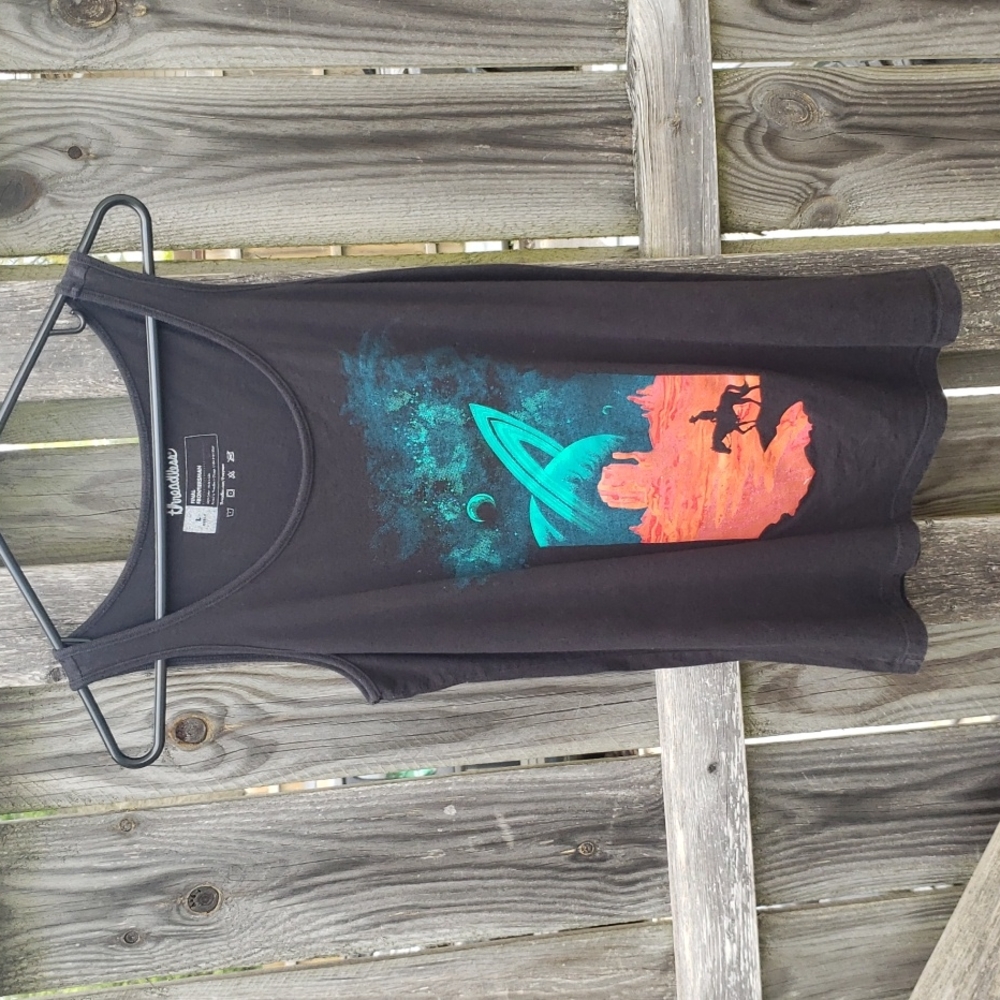 Threadless Space Cowboy Final Frontiersman Girly Fit Tank Top Large